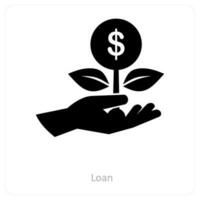 empréstimo e hipoteca ícone conceito vetor