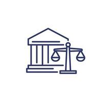 bancário lei, legislação linha ícone vetor