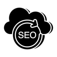 ícone de design editável de nuvem seo vetor