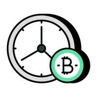 perfeito Projeto ícone do bitcoin investimento Tempo vetor