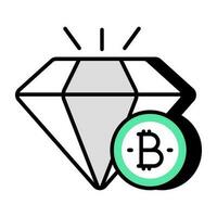 criativo Projeto ícone do bitcoin diamante vetor