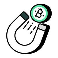 uma plano Projeto ícone do atrai bitcoin vetor