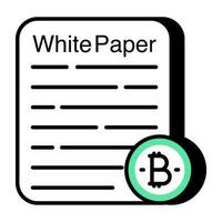 uma único Projeto ícone do bitcoin documento vetor