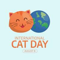 internacional gato dia Projeto modelo para celebração. gato ilustração. gato vetor Projeto. internacional gato dia.