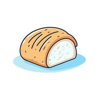 vetor do uma plano ícone do uma peça do pão sentado em a terra