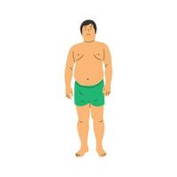 vetor ilustração do uma gordo pessoa personagem, excesso gordo