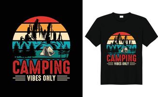 acampar, viajar, caminhada t camisa e caneca Projeto vetor ilustração