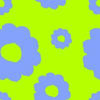 ano 2000 margarida flores desatado padronizar dentro funky estilo. estético floral fundo dentro vívido ácido na moda cores. psicodélico quadrado bandeira modelo para social meios de comunicação vetor