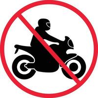 não motocicleta símbolo. proibição placa. restrição ícone. vetor