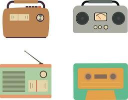 retro rádio estéreo. colorida ilustração em branco fundo. vetor ilustração