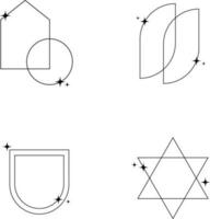 monoline minimalista forma definir. para Projeto elementos modelos. vetor ilustração.