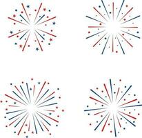 fogo de artifício EUA independência dia. festivo arte objeto para EUA independência dia. americano nacional celebração Projeto elementos. vetor ilustração