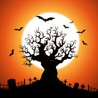 Árvore do dia das bruxas vetor