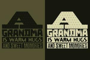 Avó é caloroso abraços e doce memorizar, Vovô camisa, presente para avó, melhor avó, Avó coração camisa, personalizadas avó, promovido para avó, Novo Avó camisa, abençoado mama vetor