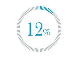 12 por cento carregando. 12 por cento Carregando círculo diagramas infográficos vetor, percentagem pronto para usar para rede Projeto. vetor