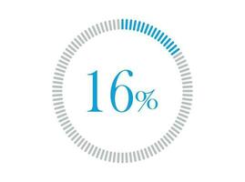 16 por cento carregando. 16 por cento Carregando círculo diagramas infográficos vetor, percentagem pronto para usar para rede Projeto. vetor