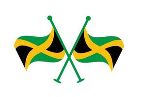 Jamaica Cruz bandeira Projeto. ilustração do cruzado jamaicano bandeiras. Projeto elemento para poster, cartão, bandeira, fundo, placa. vetor