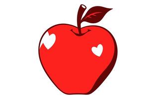 costas para escola maçã ícone com vermelho cor.maçã vetor ilustração