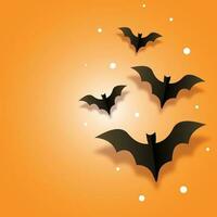 fundo de noite de halloween com morcego e lua cheia vetor
