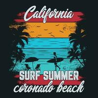 Califórnia surfar verão coronado de praia vetor