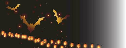 fundo de noite de halloween com morcego e lua cheia vetor