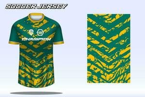 maquete de design de camiseta esportiva de camisa de futebol para clube de futebol vetor