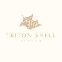 triton Concha vetor logotipo Projeto. boêmio viagem logotipo modelo.