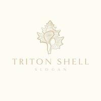 triton Concha vetor logotipo Projeto. boêmio viagem logotipo modelo.