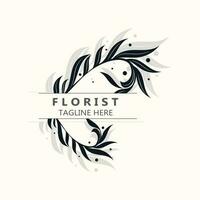 florista logotipo lindo floral folha e flor vetor arte, ícone gráfico decoração o negócio Casamento modelo