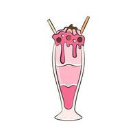 milkshake vetor ilustração. desenho animado isolado vidro copo com leite beber