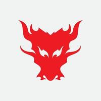 ícone de vetor de logotipo de cabeça de dragão