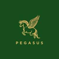 dourado pegasus logotipo Projeto modelo vetor ícone ilustração