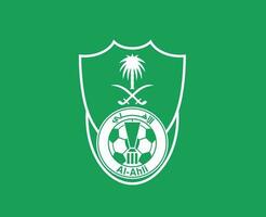 al ahli clube logotipo símbolo branco saudita arábia futebol abstrato Projeto vetor ilustração com verde fundo