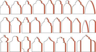 islâmico silhuetas árabe porta vetor definir. quadros dentro muçulmano Projeto para Ramadã kareem