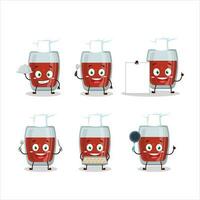 desenho animado personagem do maçã suco com vários chefe de cozinha emoticons vetor
