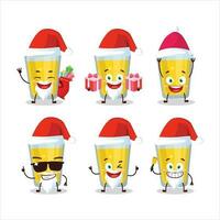 santa claus emoticons com banana suco desenho animado personagem vetor