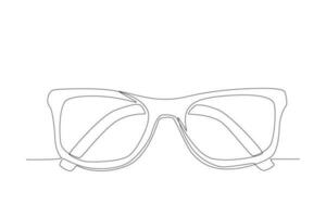 vetor contínuo 1 linha desenhando do óculos homem linha arte desenhando vetor ilustração