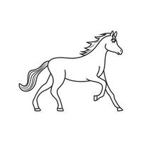 ícone linear cavalo ficar de pé em branco fundo. vetor ilustração eps 10. editável AVC.