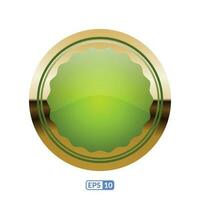 verde círculo lustroso Projeto botão. vetor