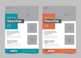 modelo de folheto de vacinação. folheto de clínica de vacinação. modelo de folheto de vacina. folheto de vacinação cobiçado vetor