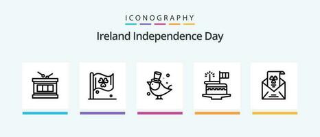 Irlanda independência dia linha 5 ícone pacote Incluindo st. cano. café. pardal. voar. criativo ícones Projeto vetor