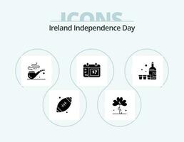 Irlanda independência dia glifo ícone pacote 5 ícone Projeto. garrafa. Irlanda. plantar. data. calendário vetor