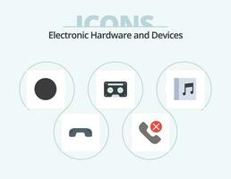 dispositivos plano ícone pacote 5 ícone Projeto. fita. fita de audio. telefone. áudio. Wi-fi vetor