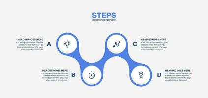 quatro opções círculo infográfico modelo Projeto vetor
