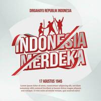 social meios de comunicação postar bandeira cumprimento Indonésia independência dia vetor