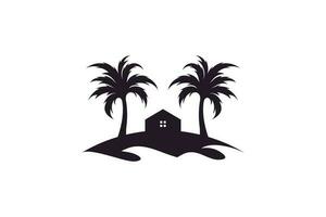 Palma logotipo vetor com moderno e criativo casa conceito