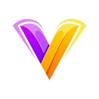 colorida carta v ícone logotipo Projeto vetor