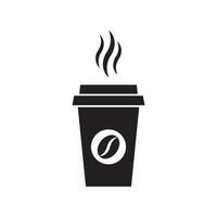 café copo. plástico café copo com quente café dentro plano estilo. café ícone. vetor ilustração