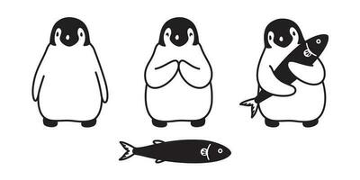 pinguim ícone vetor logotipo peixe salmão desenho animado personagem ilustração símbolo gráfico rabisco