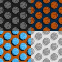 conjunto do desatado padrões com basquetebol bolas. equipe Esportes, ativo estilo de vida. enfeite para decoração e impressão em tecido. Projeto elemento. vetor